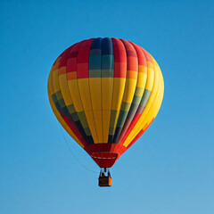 Naklejka premium colorful hot air balloon in the blue sky. Colorful hot air balloon flying on sky. travel and air transportation concept - balloon carnival.