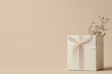 Minimalist box mockup with soft natural shadows on pastel background