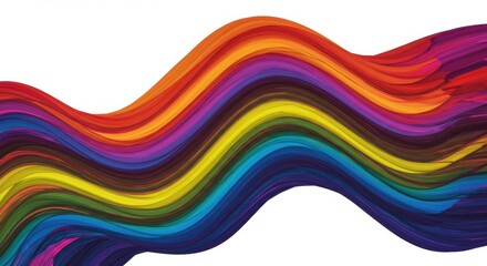 Abstract Rainbow Wave: A vibrant and energetic abstract design featuring a wave of flowing, colorful lines in a rainbow spectrum, perfect for showcasing creativity, joy, and diversity.