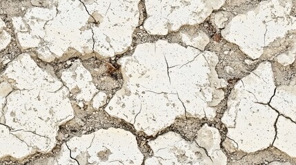 Obraz premium Dry Cracked Earth Texture Parched Land Surface Drought Arid Climate Soil Erosion White and Beige