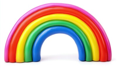 Fototapeta premium Colorful rainbow arc against white background, ideal for educational or creative projects.