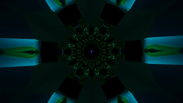 Abstract Background Animation With Rotating Neon Patterns