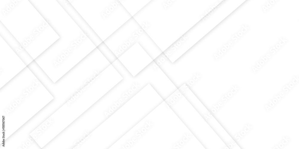 Poster abstract white background design with layers of textured white transparent material in triangle and 