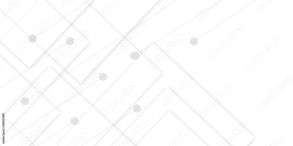 Poster abstract white background design with layers of textured white transparent material in triangle and 