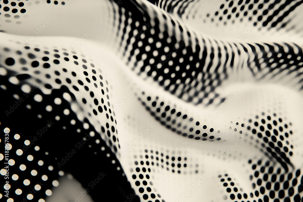 Poster abstract halftone waves: a mesmerizing abstract image featuring flowing, undulating waves in a halft