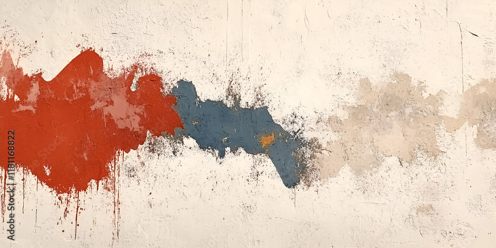 Poster abstract wall texture: a captivating abstract image featuring a textured wall with splashes of red, 