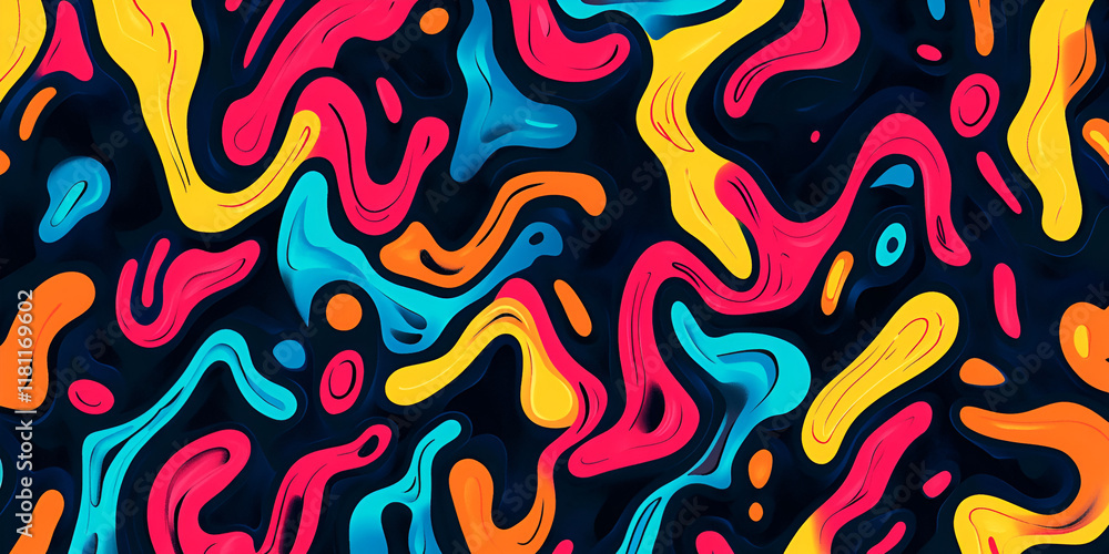 Poster abstract liquid swirls: a vibrant and mesmerizing abstract pattern featuring swirling, fluid shapes 