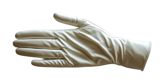 Elegant white glove display studio setting high fidelity minimalist style close-up view fashion concept isolated on transparent background png