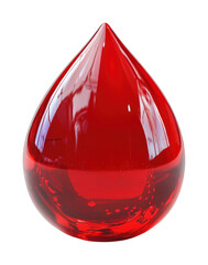 Obraz premium Red water drop icon high fidelity display digital studio setting close-up view symbol of vitality isolated on transparent background png