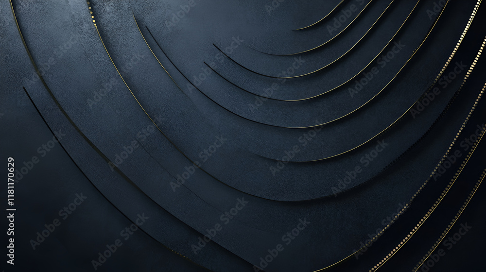 Poster abstract art deco: a sophisticated and sleek background with a subtle pattern of golden lines on a d