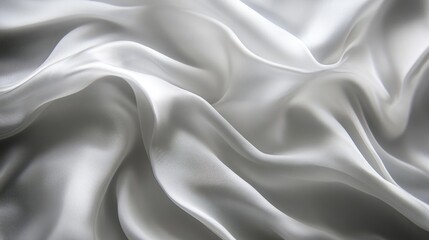 Obraz premium Smooth, flowing white fabric with elegant draping and soft light reflections.
