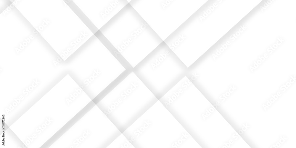 Poster abstract white background design with layers of textured white transparent material in triangle and 