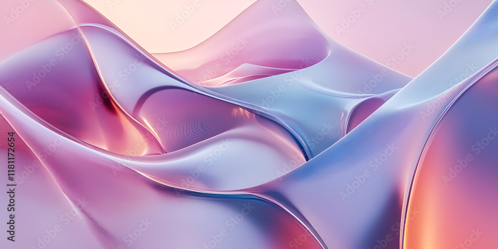 Poster abstract fluid flow: a mesmerizing abstract design featuring flowing, iridescent colors with a touch
