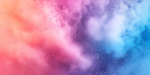 Fototapeta premium Cosmic Dreamscape: A vibrant abstract image featuring a swirling nebula of pink, blue, and purple hues, interspersed with glittering stars, evokes a sense of wonder and cosmic mystery. 