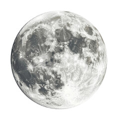 Illuminated full moon with craters night sky high fidelity astronomy close-up celestial beauty isolated on transparent background png