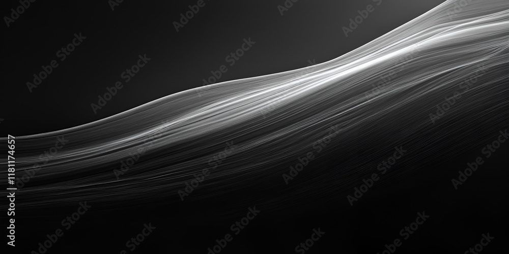 Poster abstract gray waves: elegant grayscale abstract artwork featuring flowing, dynamic waves creating a 