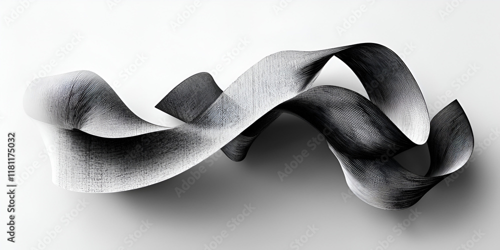 Poster abstract gray sculpture: a mesmerizing grayscale abstract sculpture, its flowing lines creating a dy