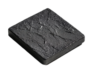 Modern matte black pad with high fidelity text studio setting product minimalist design close-up view isolated on transparent background png