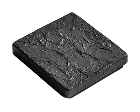 Modern matte black pad with high fidelity text studio setting product minimalist design close-up view isolated on transparent background png