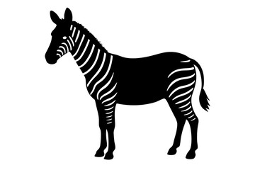 Fototapeta premium zebra black silhouette vector, Simple silhouette Design vector icon with white background. wild animal 