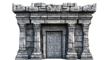 Stone temple entrance transparent background