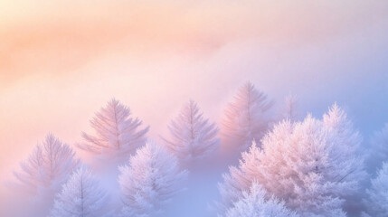 Fototapeta premium The dreamy shadows of the rime forest