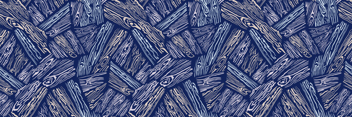 Colorful seamless pattern with hand drawn stylized trees on a dark background. Vector texture with abstract lines tree. Plain ornament print