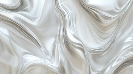 Obraz premium Abstract silver flowing fabric texture background.