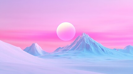 Fototapeta premium Breathtaking pink sunset paints the evening sky with vivid hues vivid