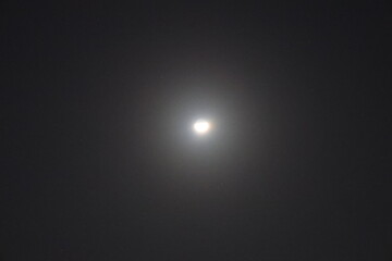 Full moon on the dark sky