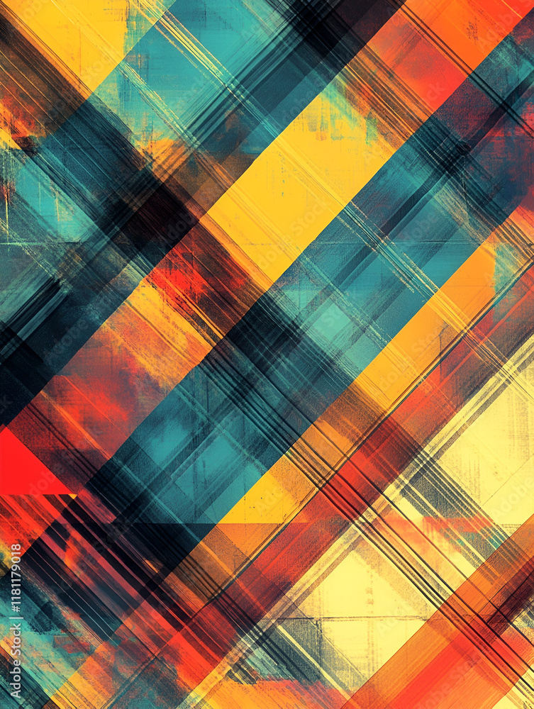 Poster abstract geometric pattern: a captivating abstract pattern of intersecting lines and diagonal stripe