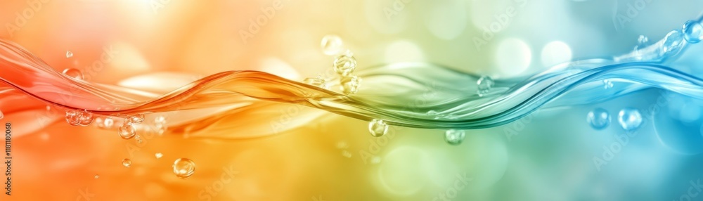 Poster colorful dynamic flowing wave pattern, a vibrant abstract background design for modern projects