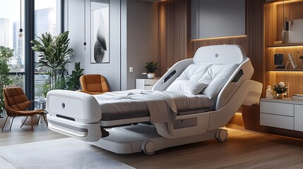 Smart patient beds equipped with AI monitoring and ergonomic designs for ultimate comfort and care