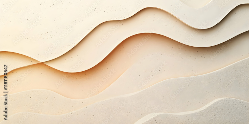 Poster abstract paper waves: soft, organic lines and undulating forms create a captivating visual experienc