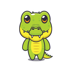 Cute crocodile mascot cartoon vector illustration