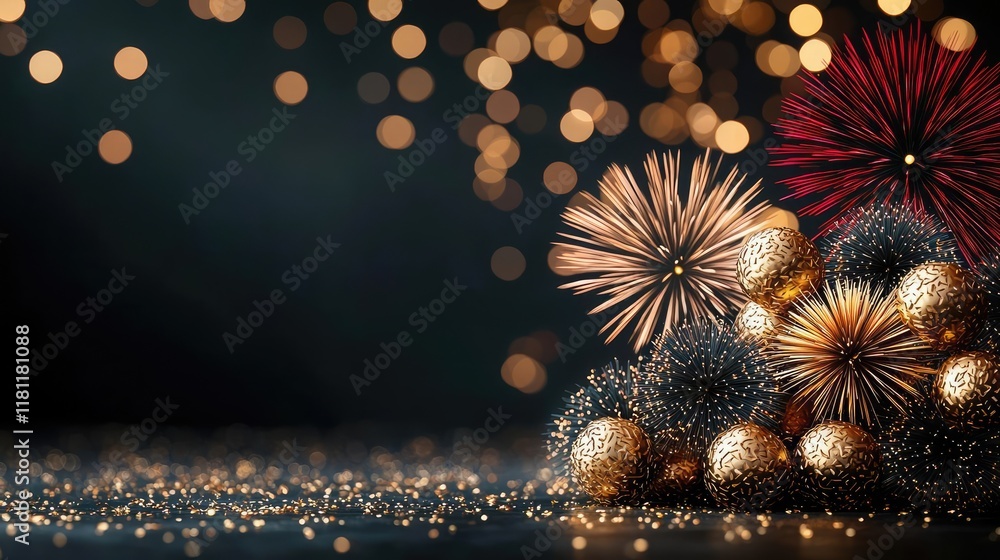 Poster chinese new year fireworks idea. stunning fireworks display creating a magical atmosphere with shimm