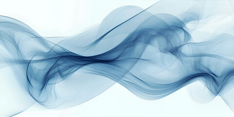 Fototapeta premium Abstract Blue Flowing Smoke: A delicate dance of ethereal blue smoke, capturing the essence of fluidity, movement, and tranquility. Its abstract form evokes a sense of mystery and wonder.