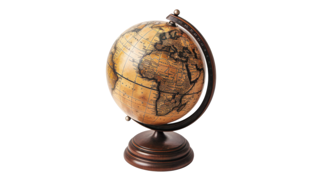Detailed Earth Globe Illustration for Educational and Informative Purposes on a Clean White Background transparent background