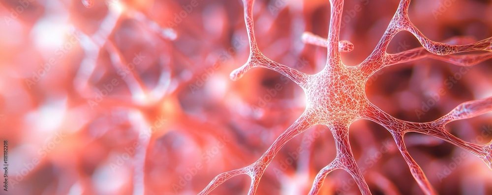 Poster chinese new year fireworks idea. close-up view of intricate neuron structures with vibrant colors an