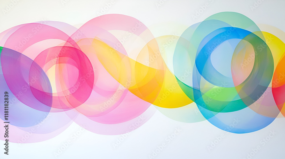 Poster abstract circles of color: a mesmerizing abstract art composition featuring a vibrant array of overl