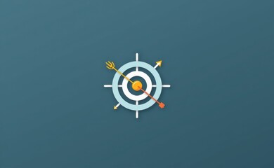 A single dart hitting the bullseye, mounted on a white wall.