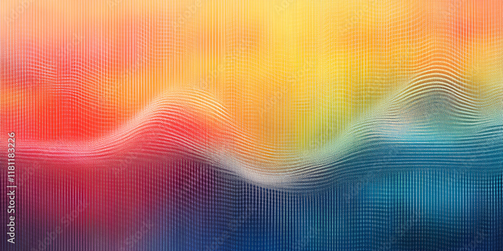 Poster abstract waves of color: a mesmerizing blend of vibrant hues, flowing and merging in an abstract art