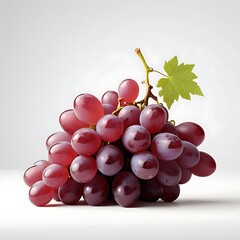A bunch of juicy red grapes displayed on a simple background, perfect for creative designs and artwork with room for text.