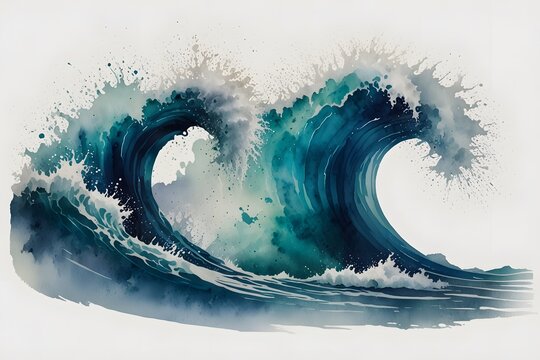 Riptide in watercolor style