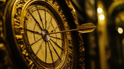 Obraz premium Vintage Clock With Arrow in Artistic Setting