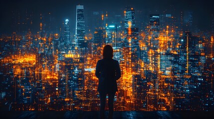 Business transformation depicted through digital trends and advanced analytics