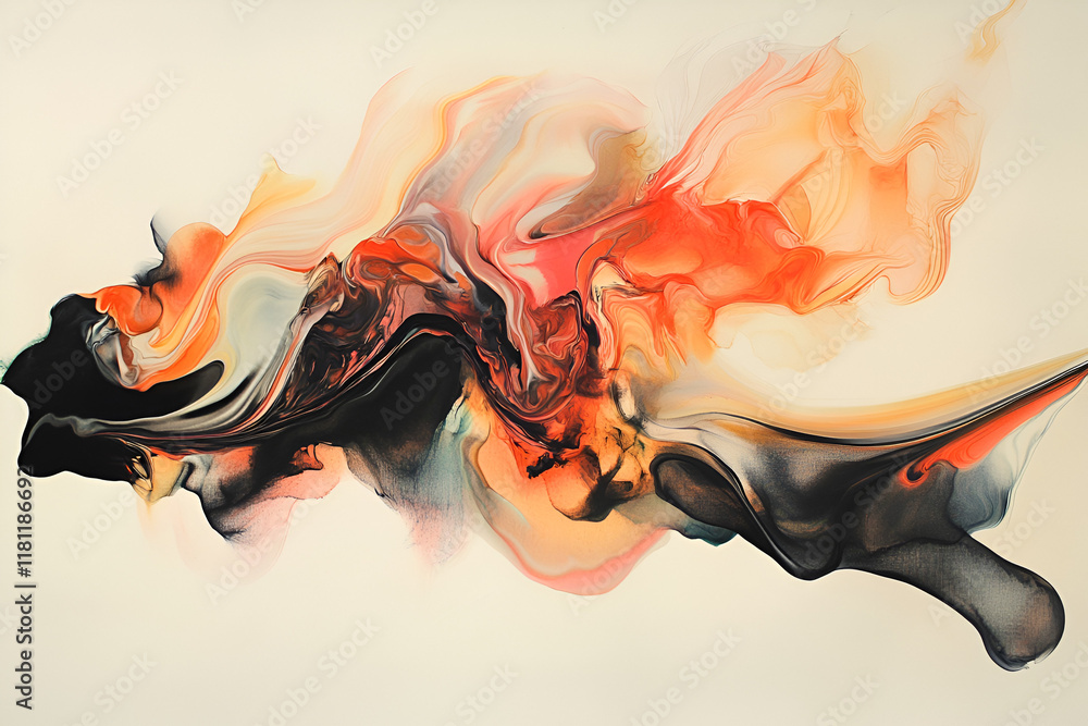 Poster abstract fluid art: swirling colors and dynamic forms create a mesmerizing abstract artwork. the int