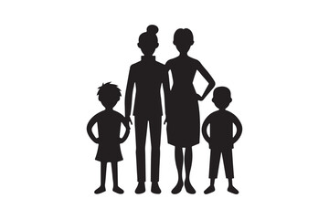 Family silhouette  Bundle vector illustration, Family silhouette  Bundle