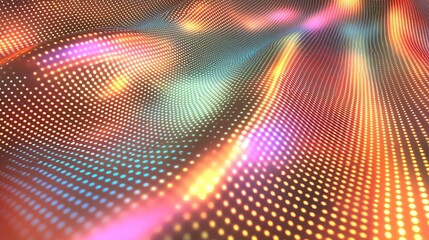 Luminous Abstract Background: Vibrant Colorful Waves of Glowing Dots, Perfect for Digital Design and Modern Wallpaper