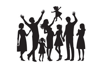 Family silhouette  Bundle vector illustration, Family silhouette  Bundle